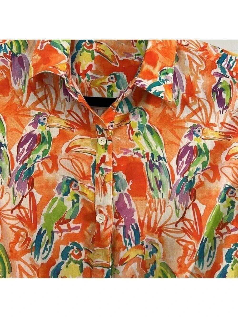J. McLaughlin Toucan Print Button Down Shirt
